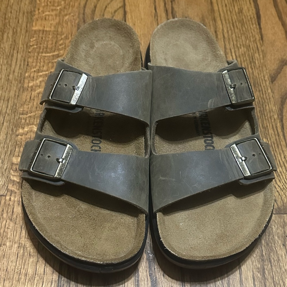 Birkenstock Men's Two-Strap Slide Sandals in Brown